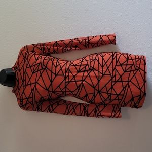 Geometric Patterned Orange Dress